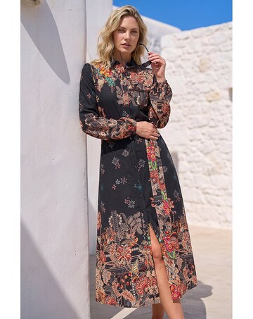 Roman Floral Border Shirt Dress