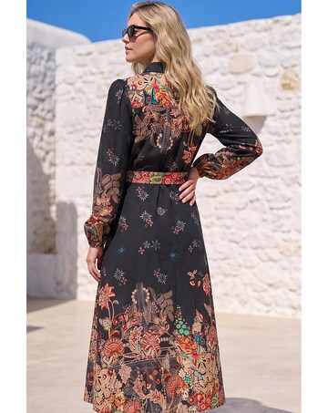 Roman Floral Border Shirt Dress