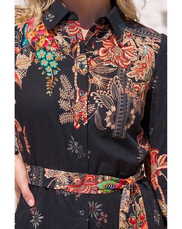 Roman Floral Border Shirt Dress