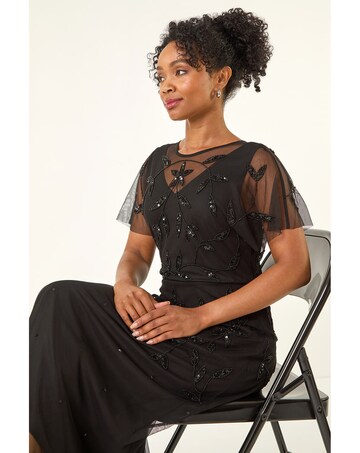 Roman Petite Embroidered Layered Dress