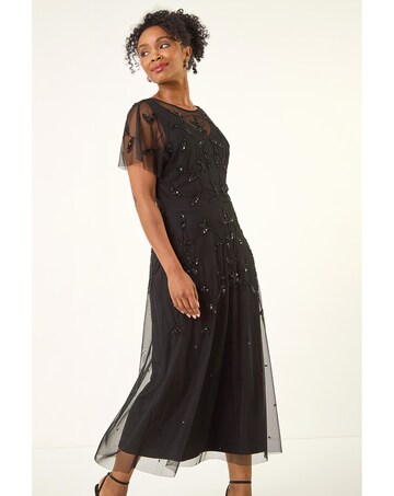 Roman Petite Embroidered Layered Dress