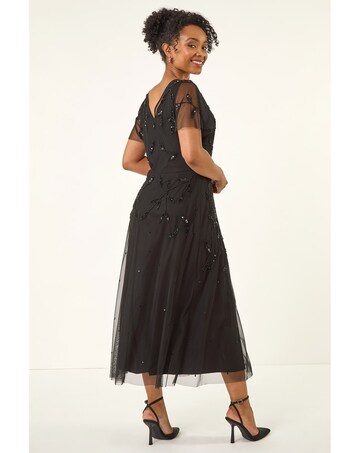 Roman Petite Embroidered Layered Dress