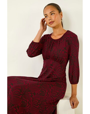 Roman Petite Abstract Swirl Midi Dress