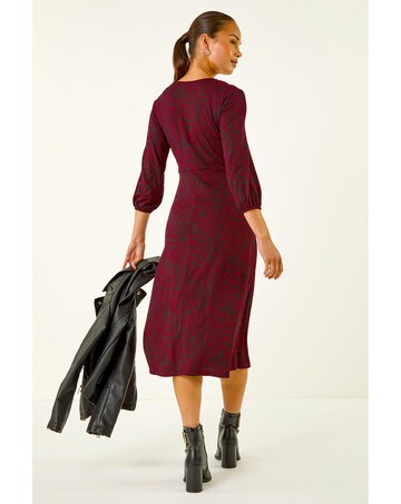 Roman Petite Abstract Swirl Midi Dress