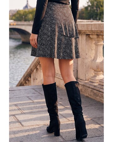 Roman Floral Jersey Stretch Skater Skirt