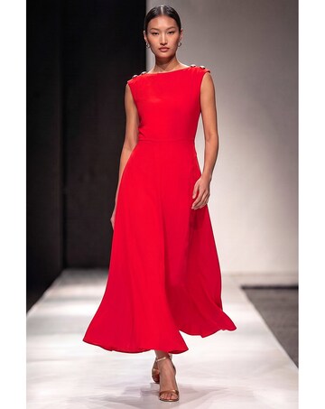 Roman Metal Work Crepe Midi Dress