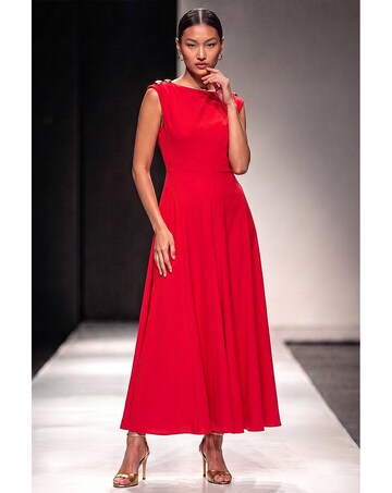 Roman Metal Work Crepe Midi Dress