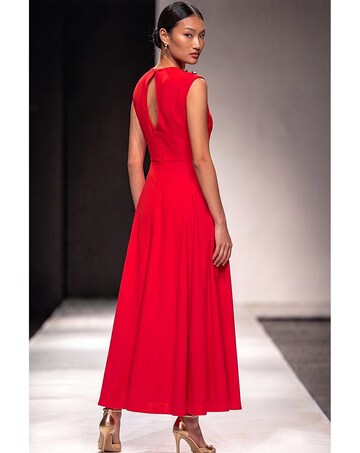 Roman Metal Work Crepe Midi Dress