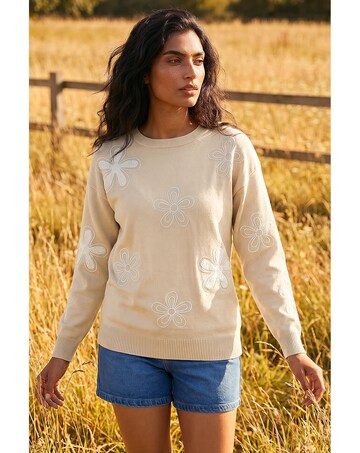 Roman Soft Floral Embroidered Jumper