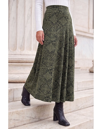 Roman Abstract Midi Skirt
