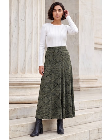 Roman Abstract Midi Skirt