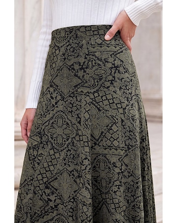 Roman Abstract Midi Skirt