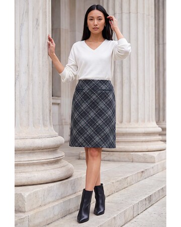 Roman Bias Check Pull On Skirt
