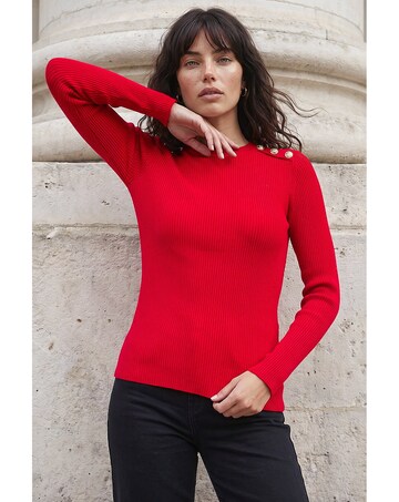 Roman Button Detail Knit Jumper