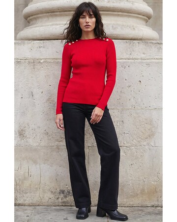 Roman Button Detail Knit Jumper
