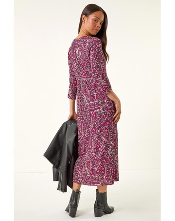 Roman Petite Paisley Pocket Midi Dress