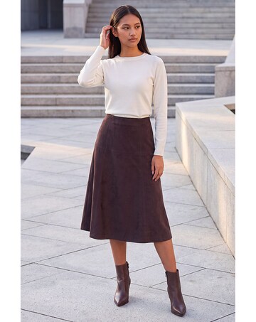 Roman Petite Suede A-Line Skirt