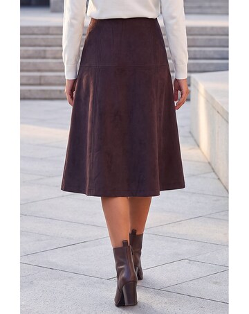 Roman Petite Suede A-Line Skirt