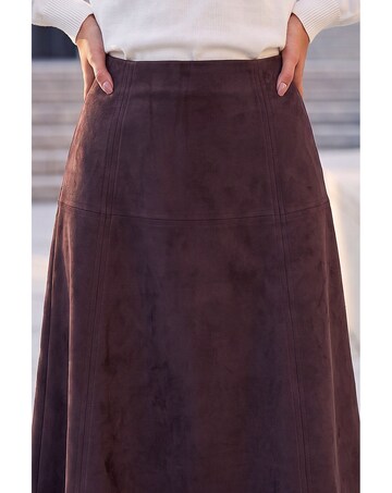 Roman Petite Suede A-Line Skirt
