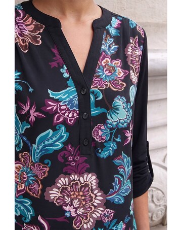 Roman Floral Puff Print Stretch Shirt