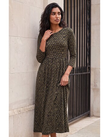 Roman Geometric Stretch Midi Dress