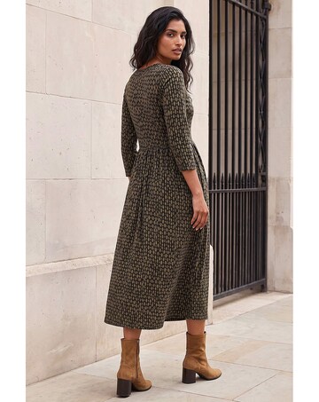 Roman Geometric Stretch Midi Dress