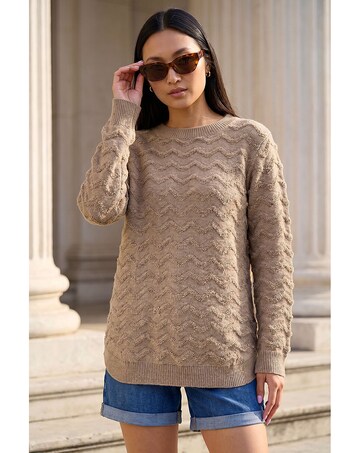 Roman Shimmer Curved Hem Jumper