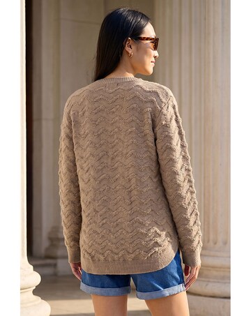 Roman Shimmer Curved Hem Jumper