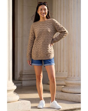 Roman Shimmer Curved Hem Jumper