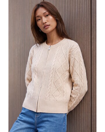 Roman Knitted Cable Bomber