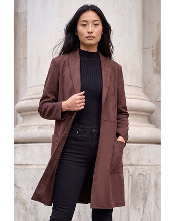 Roman Petite Faux Suede Pocket Jacket