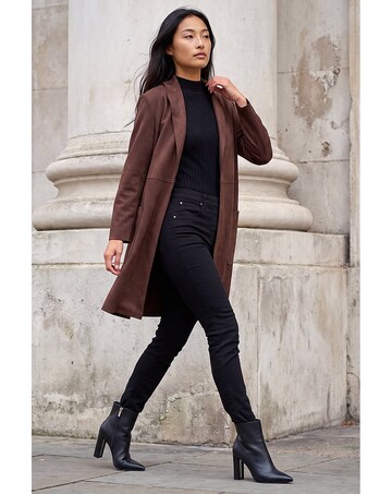 Roman Petite Faux Suede Pocket Jacket