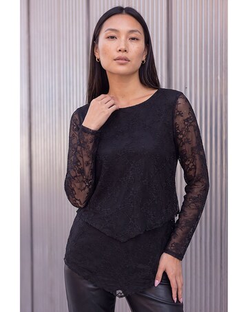 Roman Lace Layered Hem Top
