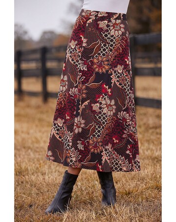 Roman Floral Paisley Print Skirt