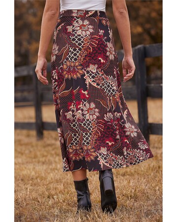 Roman Floral Paisley Print Skirt