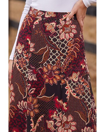 Roman Floral Paisley Print Skirt