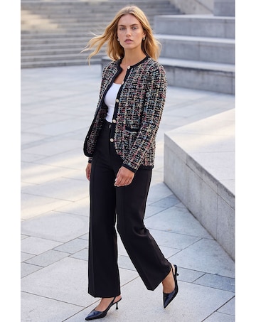 Roman Sparkle Tweed Knit Cardigan