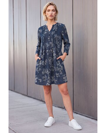 Roman Floral Chevron Dress