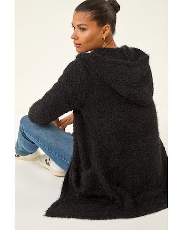 Roman Fluffy Hooded Cardigan