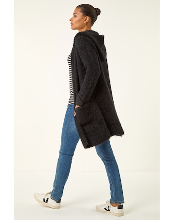 Roman Fluffy Hooded Cardigan