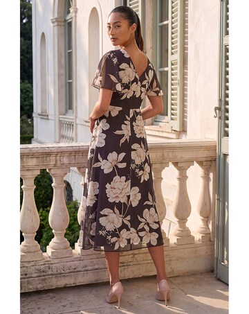Roman Petite Floral Print Chiffon Dress