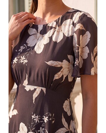 Roman Petite Floral Print Chiffon Dress