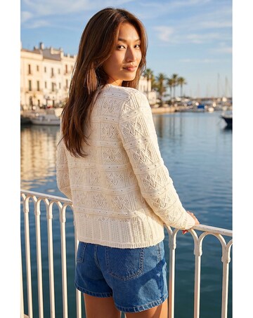 Roman Pointelle Knit Cardigan
