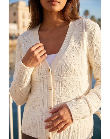 Roman Pointelle Knit Cardigan