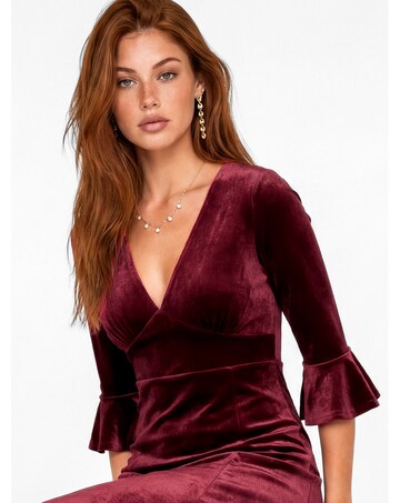 Maya Deluxe V Neck Velvet Maxi Dress