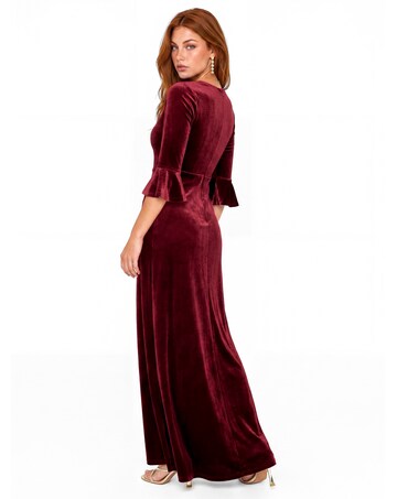 Maya Deluxe V Neck Velvet Maxi Dress