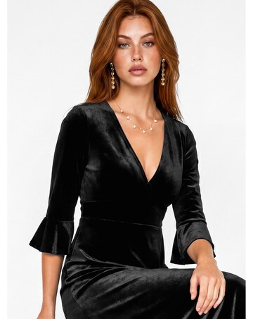 Maya Deluxe V Neck Velvet Maxi Dress