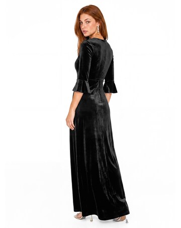 Maya Deluxe V Neck Velvet Maxi Dress