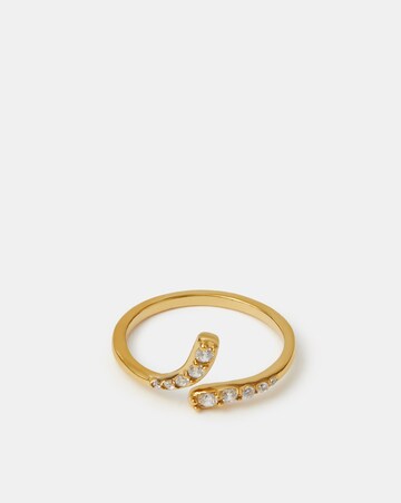 Accessorize Steel CZ Wrap Ring