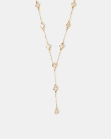Accessorize Clover Lariat Necklace